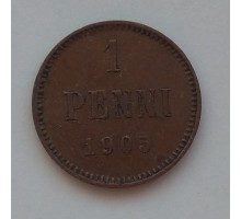 Русская Финляндия 1 пенни 1905 (1119)