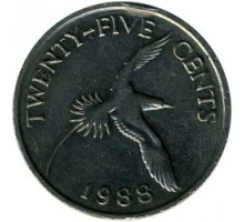 Бермуды 25 центов 1986-1998