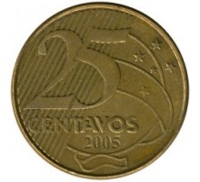 Бразилия 25 сентаво 1998-2017