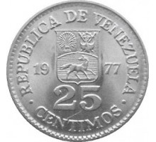 Венесуэла 25 сентимо 1977-1987