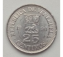 Венесуэла 25 сентимо 1989-1990