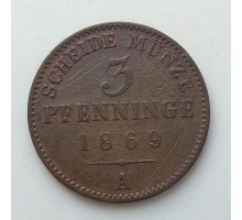 Германия (Пруссия) 3 пфеннига 1869
