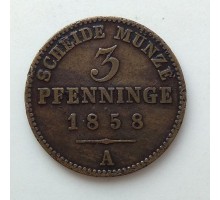 Германия (Пруссия) 3 пфеннига 1858