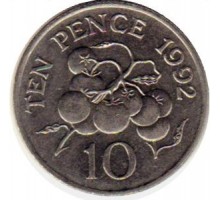 Гернси 10 пенсов 1992-1997