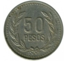 Колумбия 50 песо 1989-2009