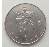 Норвегия 5 крон 1974-1988