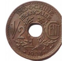 Французский Индокитай 1/2 цента 1938