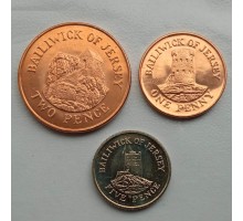 Джерси 2008. Набор 3 монеты