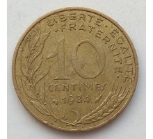 Франция 10 сантимов 1984