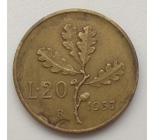Италия 20 лир 1957