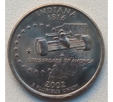 США 25 центов 2002. Штаты и территории. Индиана 