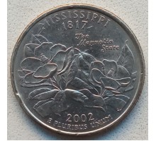 США 25 центов 2002. Штаты и территории. Миссисипи 