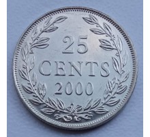 Либерия 25 центов 2000