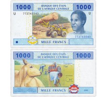 Центральная Африка 1000 франков 2002 (литера U Камерун)