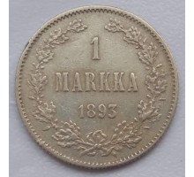 Русская Финляндия 1 марка 1893 серебро