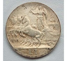 Италия 1 лира 1913 серебро