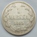 Русская Финляндия 1 марка 1865 серебро