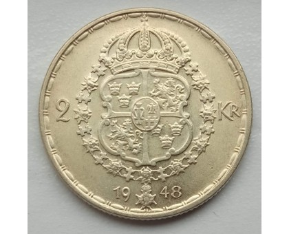 Швеция 2 кроны 1948 серебро