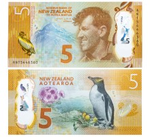 Новая Зеландия 5 долларов 2015 полимер