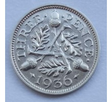 Великобритания 3 пенса 1936 серебро