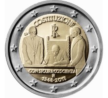 Италия 2 евро 2018. 70 лет Конституции Итальянской республики