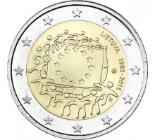 Литва 2 евро 2015. 30 лет флагу Европейского союза
