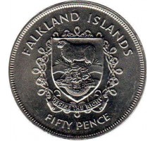 Фолклендские острова 50 пенсов 1977. 25 лет правления Королевы Елизаветы II