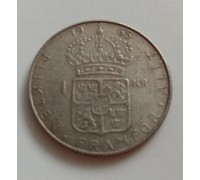 Швеция 1 крона 1965 серебро
