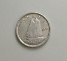 Канада 10 центов 1940 серебро