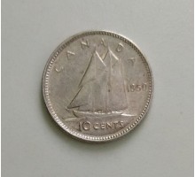 Канада 10 центов 1950 серебро