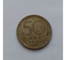 Швеция 50 эре 1949 серебро