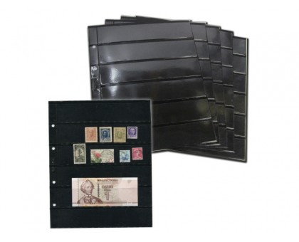 Лист для марок на 6 ячеек двухсторонний на чёрной основе