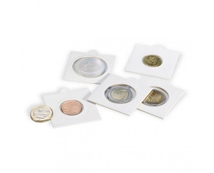 Холдеры для монет 30 мм самоклеющиеся белые Leuchtturm