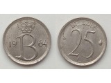 Бельгия 25 сантимов 1964-1975 Belgique