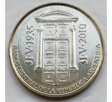 Аргентина 2 песо 2010. 75 лет Центральному банку Аргентины
