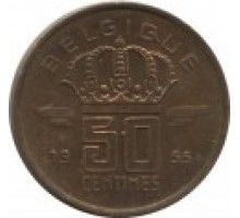 Бельгия 50 сантимов 1952 - 1955. Надпись на французском - BELGIQUE