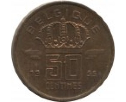 Бельгия 50 сантимов 1952 - 1955. Надпись на французском - BELGIQUE
