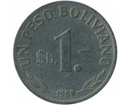 Боливия 1 песо 1968-1980