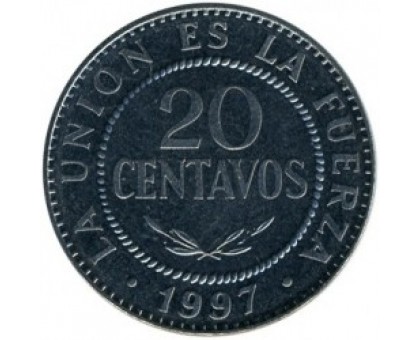 Боливия 20 сентаво 1987-2008