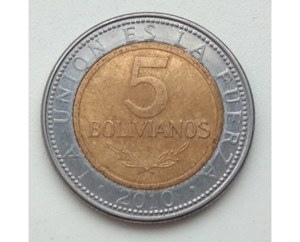 Боливия 5 боливиано 2010-2012