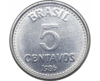Бразилия 5 сентаво 1986-1988