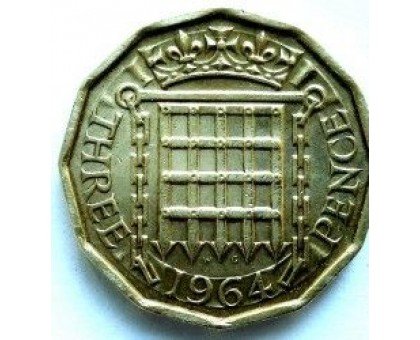 Великобритания 3 пенса 1964