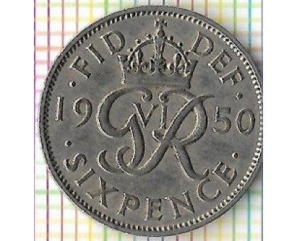 Великобритания 6 пенсов 1950