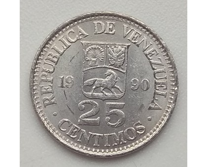 Венесуэла 25 сентимо 1989-1990