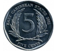 Восточные Карибы 5 центов 2002-2015