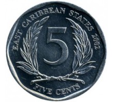Восточные Карибы 5 центов 2002-2015