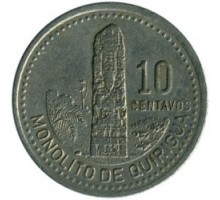 Гватемала 10 сентаво 1976-2008