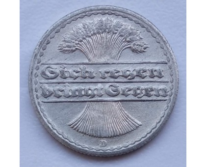 Германия 50 пфеннигов 1921 D