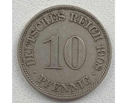 Германия 10 пфеннигов 1908 A