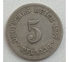 Германия 5 пфеннигов 1907 A